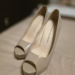 Chinese Laundry Women's Patent Peep Toe Heels - Taupe